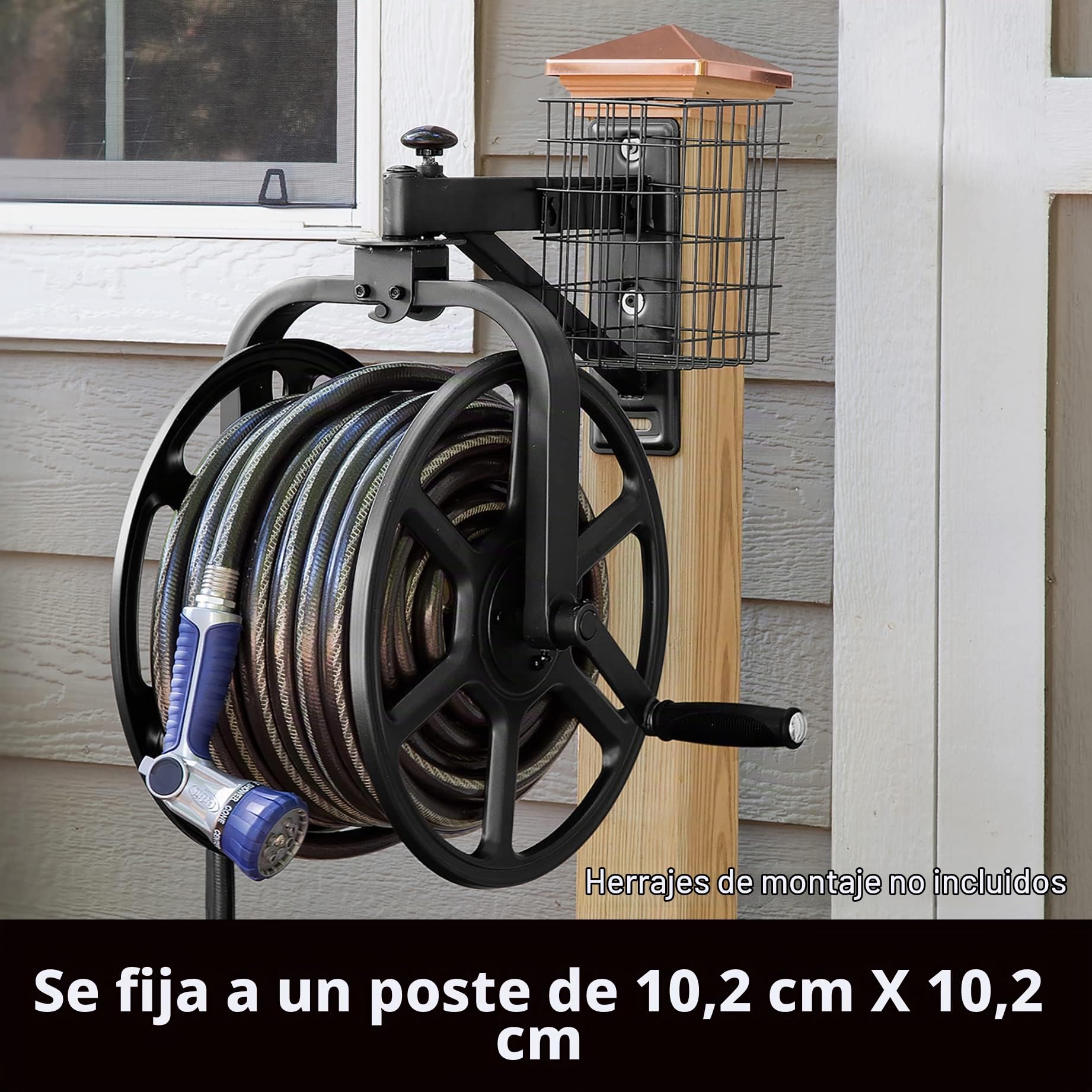 Liberty Garden Products Carrete de manguera 712-B, negro