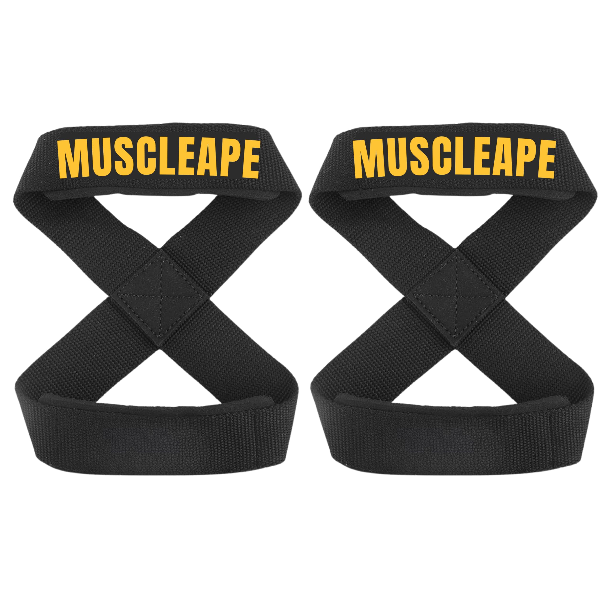 Muscleape Original Weight Lifting Straps with Padded Cuff for Gym Workout Deadlift,Powerlifting and Fitness Strength Training (figure 8 straps, cotton straps, anti-skid straps). Improve Bar Grip & Lift Heavier Instantly.-image-20