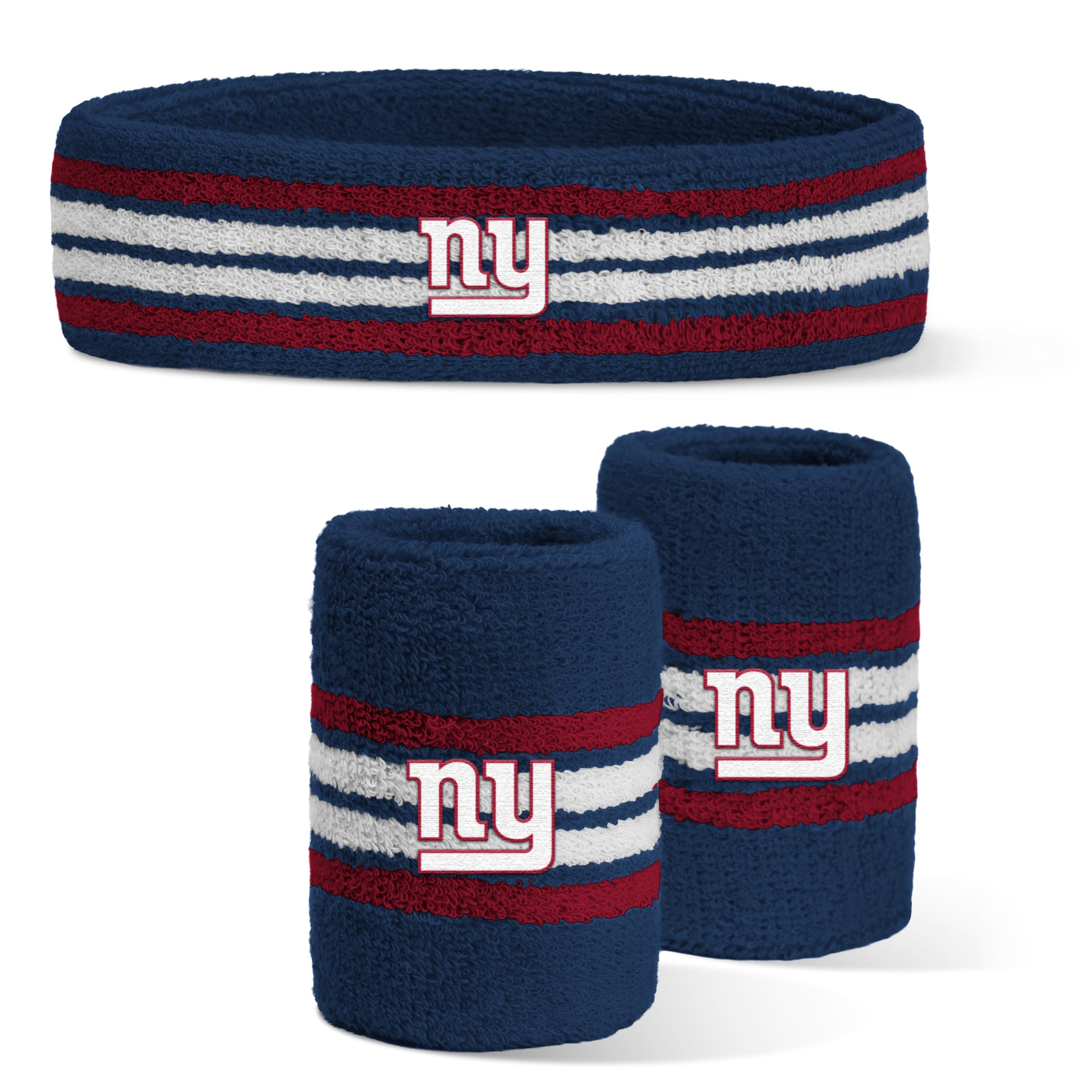 For Bare Feet NFL Officially Licensed Team Logo Headband &amp; Wristband Combo Pack Team Color OSFM