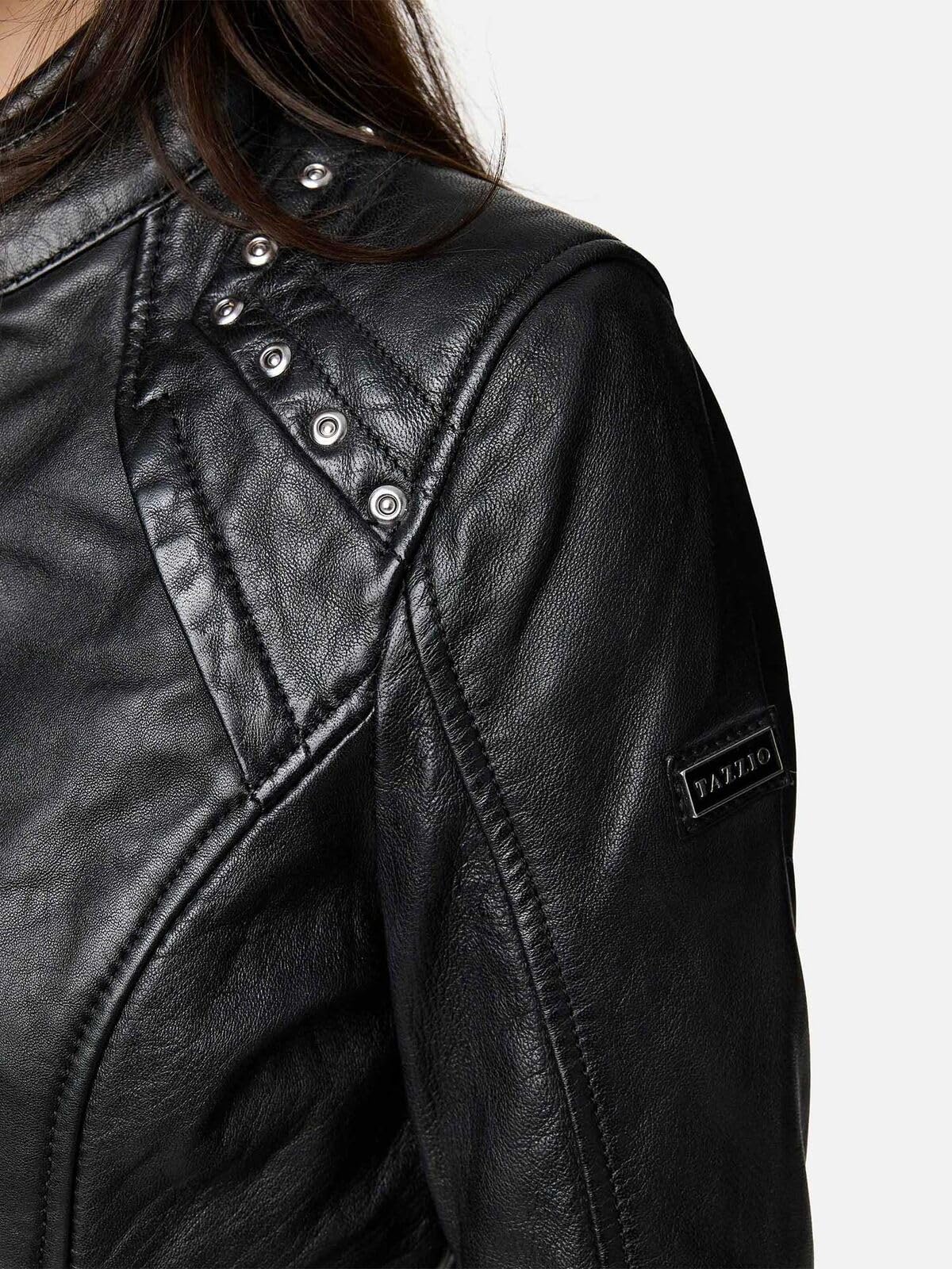 Tazzio Kurtka skórzana damska skórzana kurtka prawdziwa skóra Biker Look F521