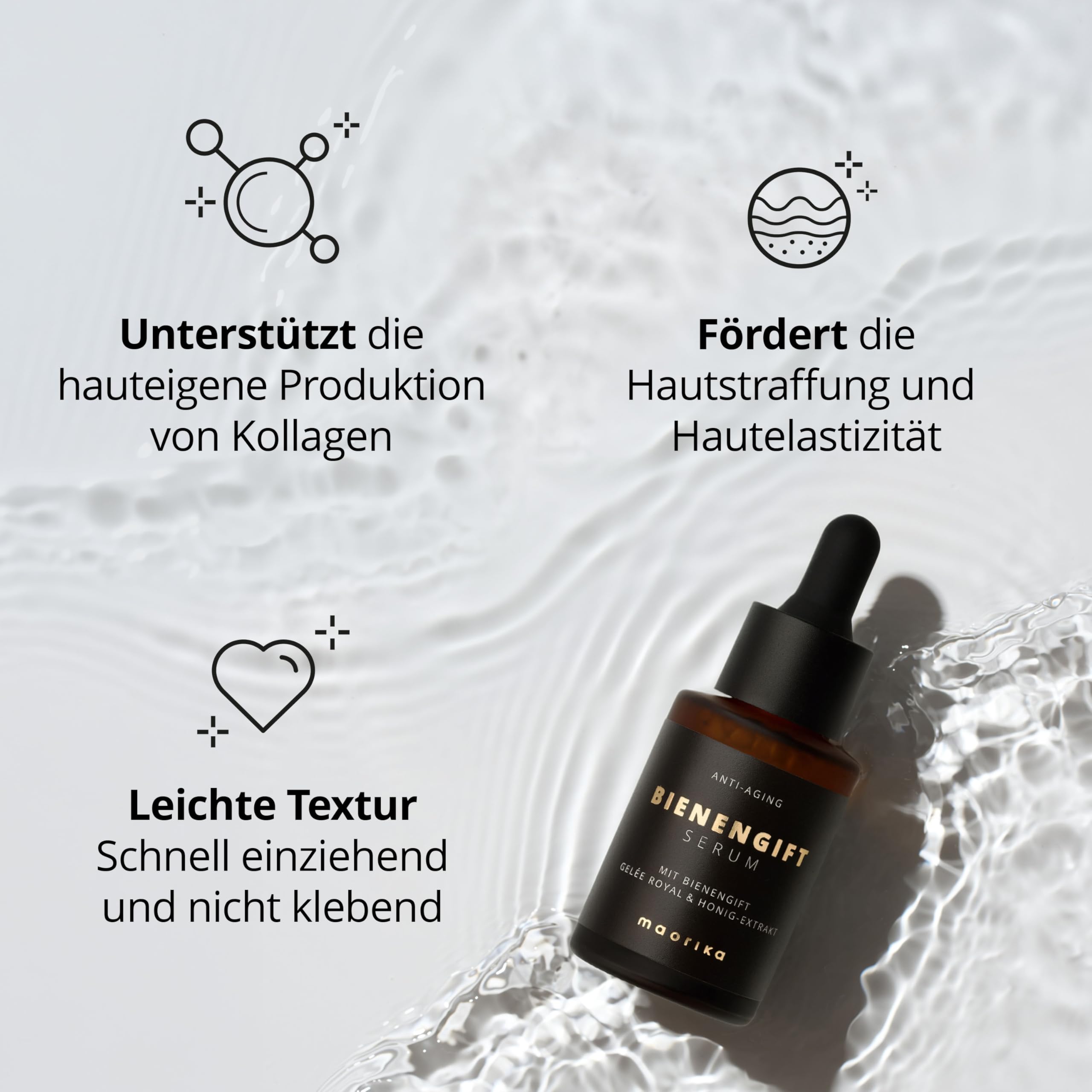 maorika – Sérum antiarrugas con veneno de abeja – Cuidado facial antiedad con jalea real y extracto de miel – para una piel firme y suave – 30 ml