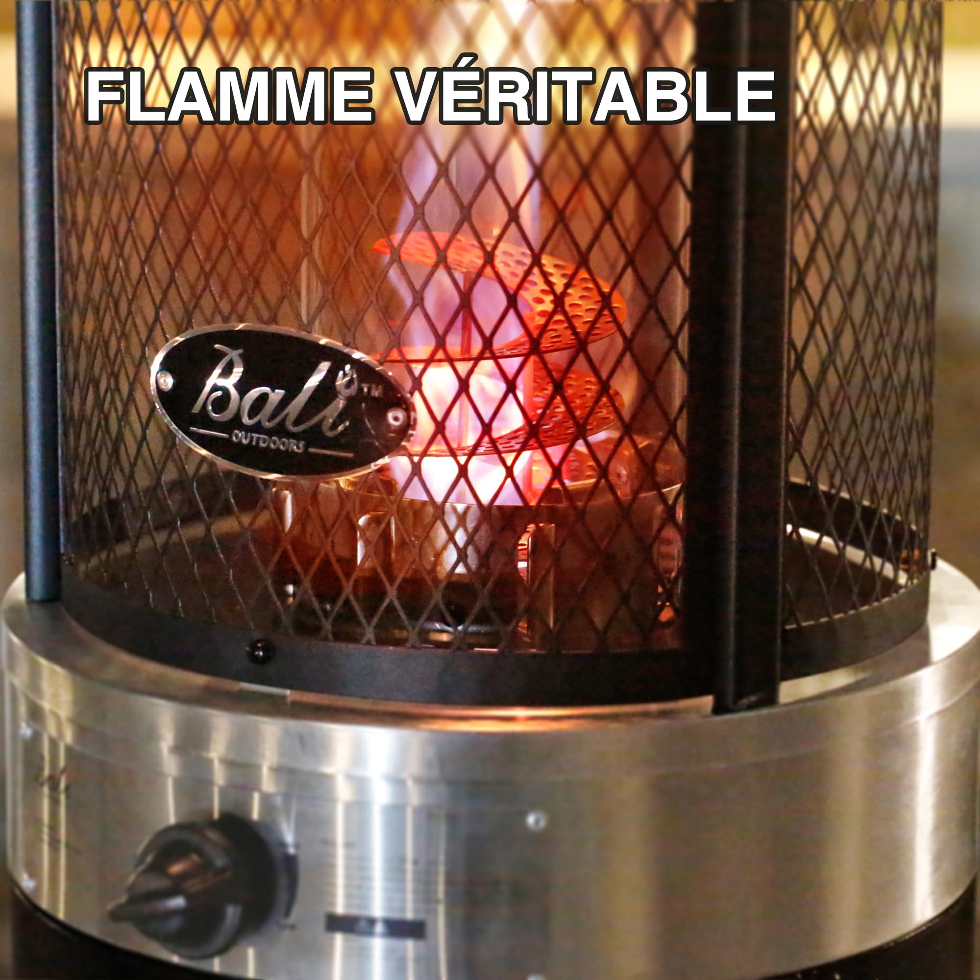 BALI OUTDOORS Chauffage de terrasse 11KW gaz extérieur mobile avec housse de pluie