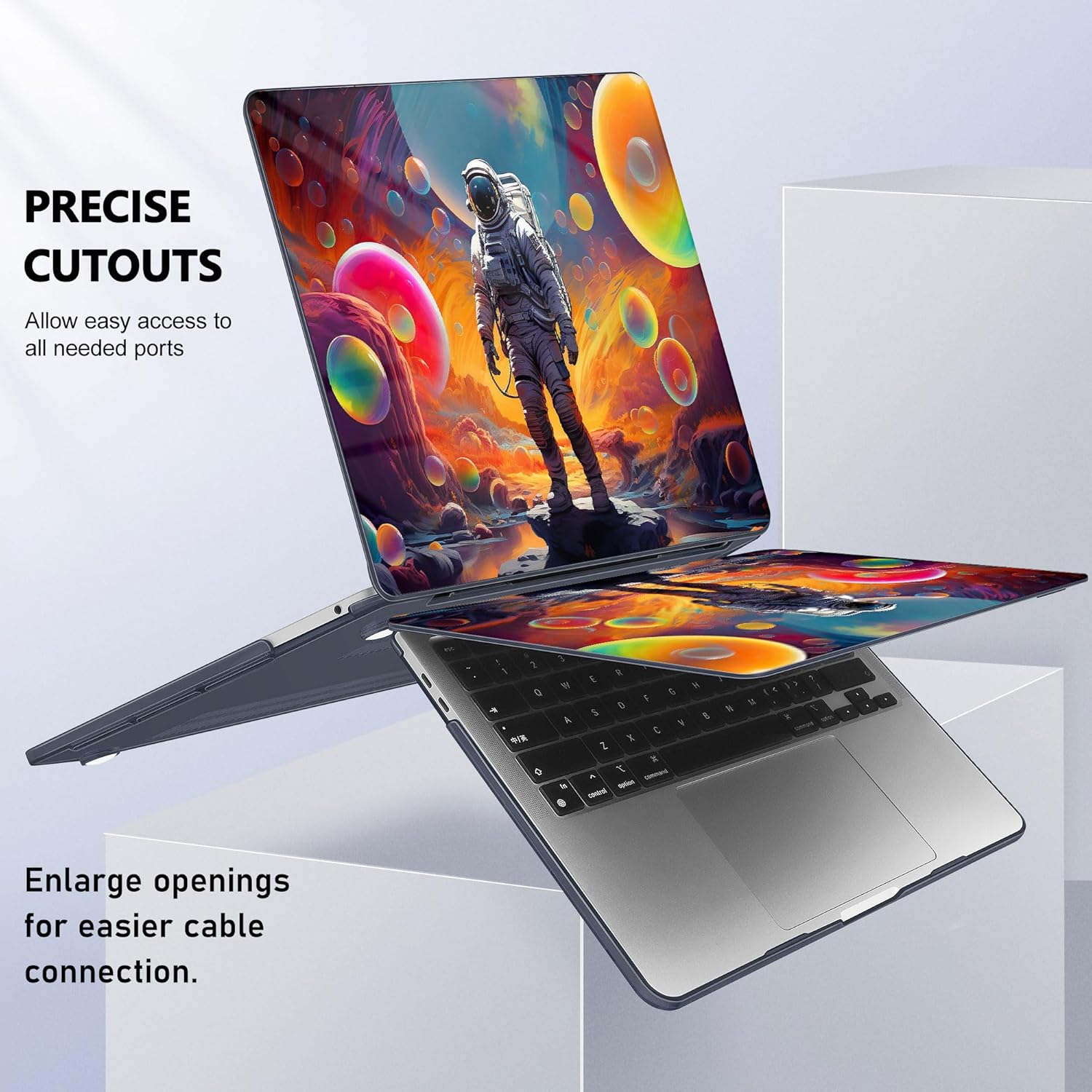 May Chen Compatible with MacBook Pro 13 inch Case 2022 2021 2020 Release Models A2338 M2 M1 A2251 A2289, Plastic Hard Shell Case for MacBook Pro 13 Inch with Touch Bar Fits Touch ID, Astronaut S929 - Image 6