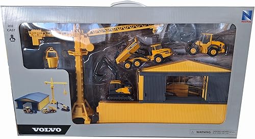 Miniatura 1 de New Ray 32105 SS Volvo Die Cast Playset con 1 cobertizo calavera amarillo