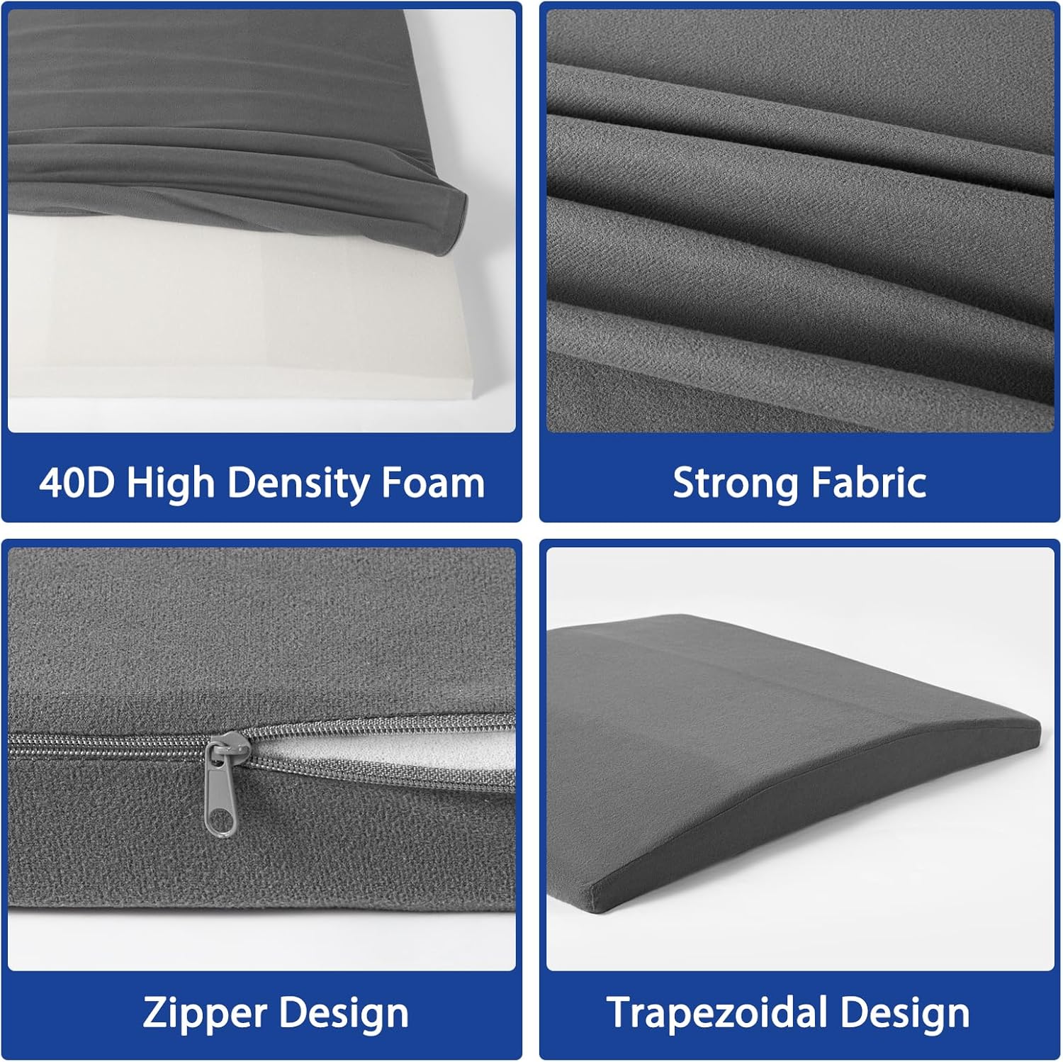 Sofa Couch Cushion Support for Sagging Seats, Trapezoidal 20" x 20" High Density Foam Replacement for Sofa Furniture Seats, Set of 2