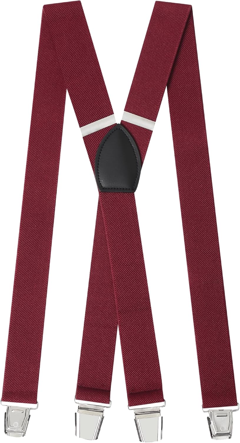 OTAA Suspender Braces - Classic Elastic Mens Dress Suspenders w/Adjustable Straps - Luxury Clip On Suspenders for Men