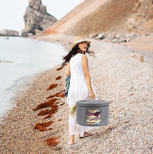 Miniatura 8 de Caja de almacenamiento para sombreros, cajas de sombreros para mujeres, soporte para sombreros de vaquero para viajes, funda de transporte de