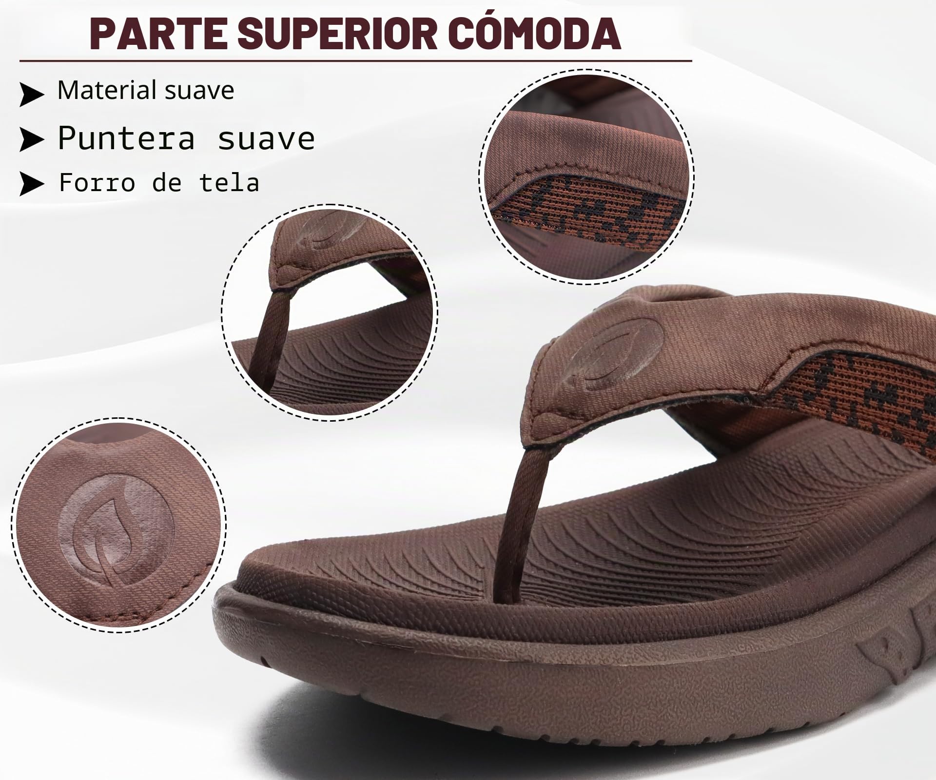 ONCAI Chanclas sandalias de cuero para hombre, sandalias con soporte para el arco, toboganes deportivos, pantuflas con suela de espuma para Yoga EU 40-49