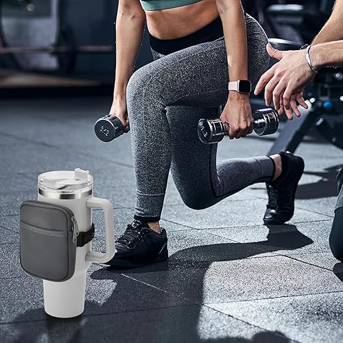 Miniatura 6 de Yopria Bolsa para botella de agua, para gimnasio, al aire libre con bolsillo para tarjetas, llaves, cartera, compacta, versátil, fácil de instalar y