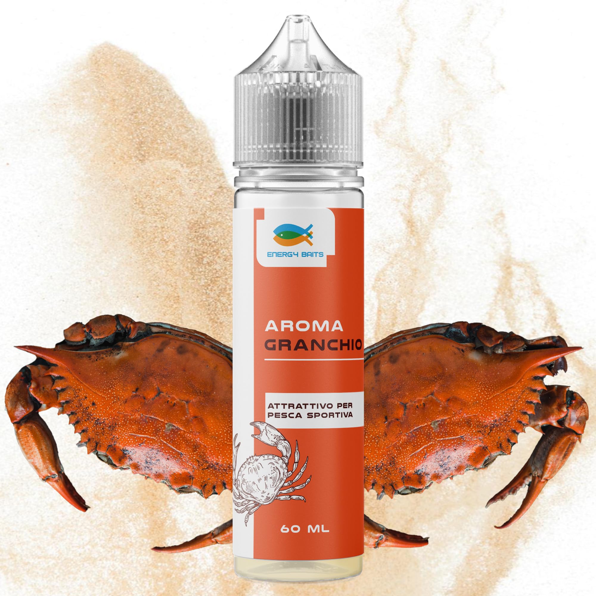 Aroma Granchio per Pesca Sportiva | Attrattivo Liquido da Usare su Pasture, Esche Artificiali e Boiles (utilizzo a Freddo - No Cottura) - Adatto per la Pesca di Mare