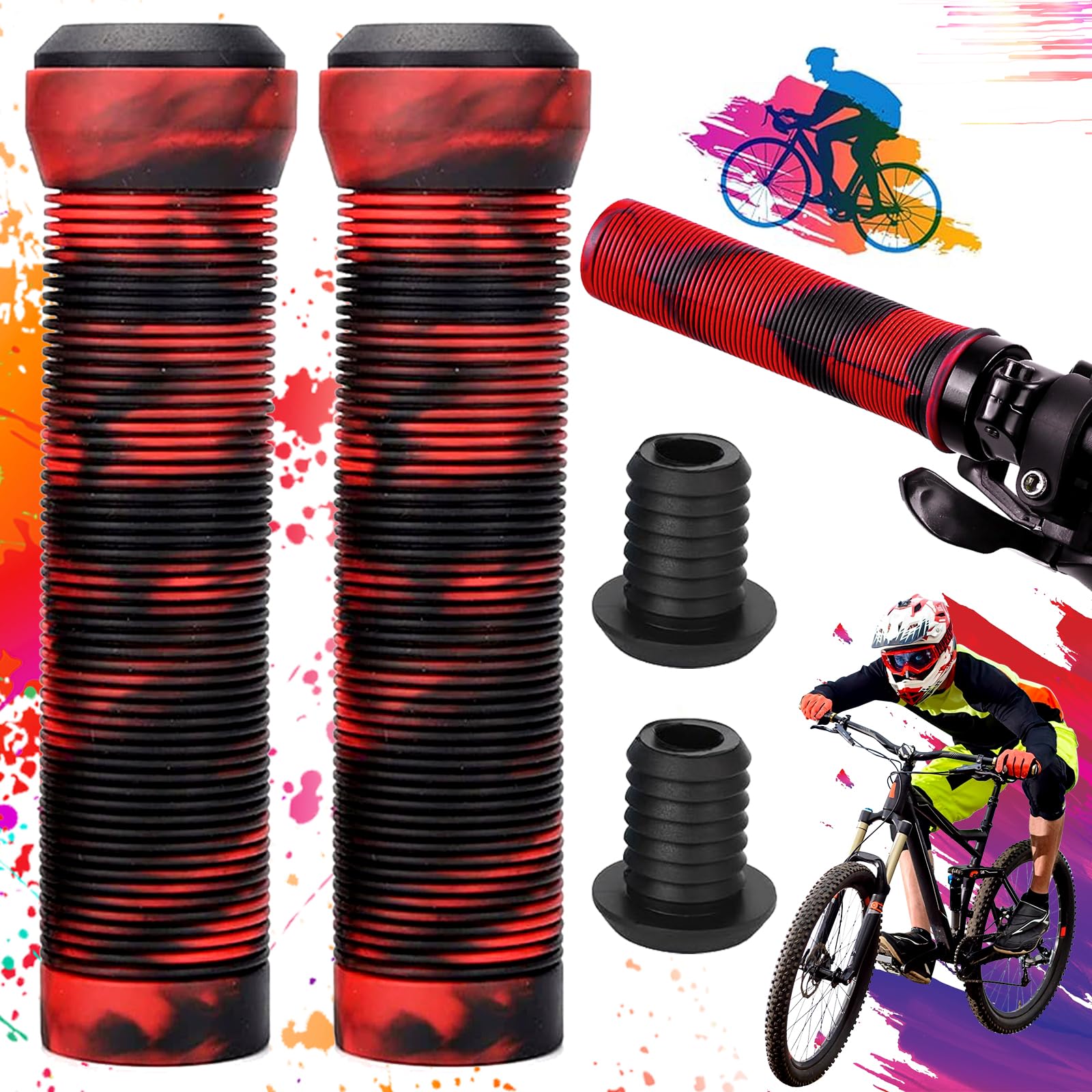 Impugnature ergonomiche in gomma antiscivolo con doppi morsetti in alluminio per mountain bike, BMX, e-bike e scooter | Leroy Merlin