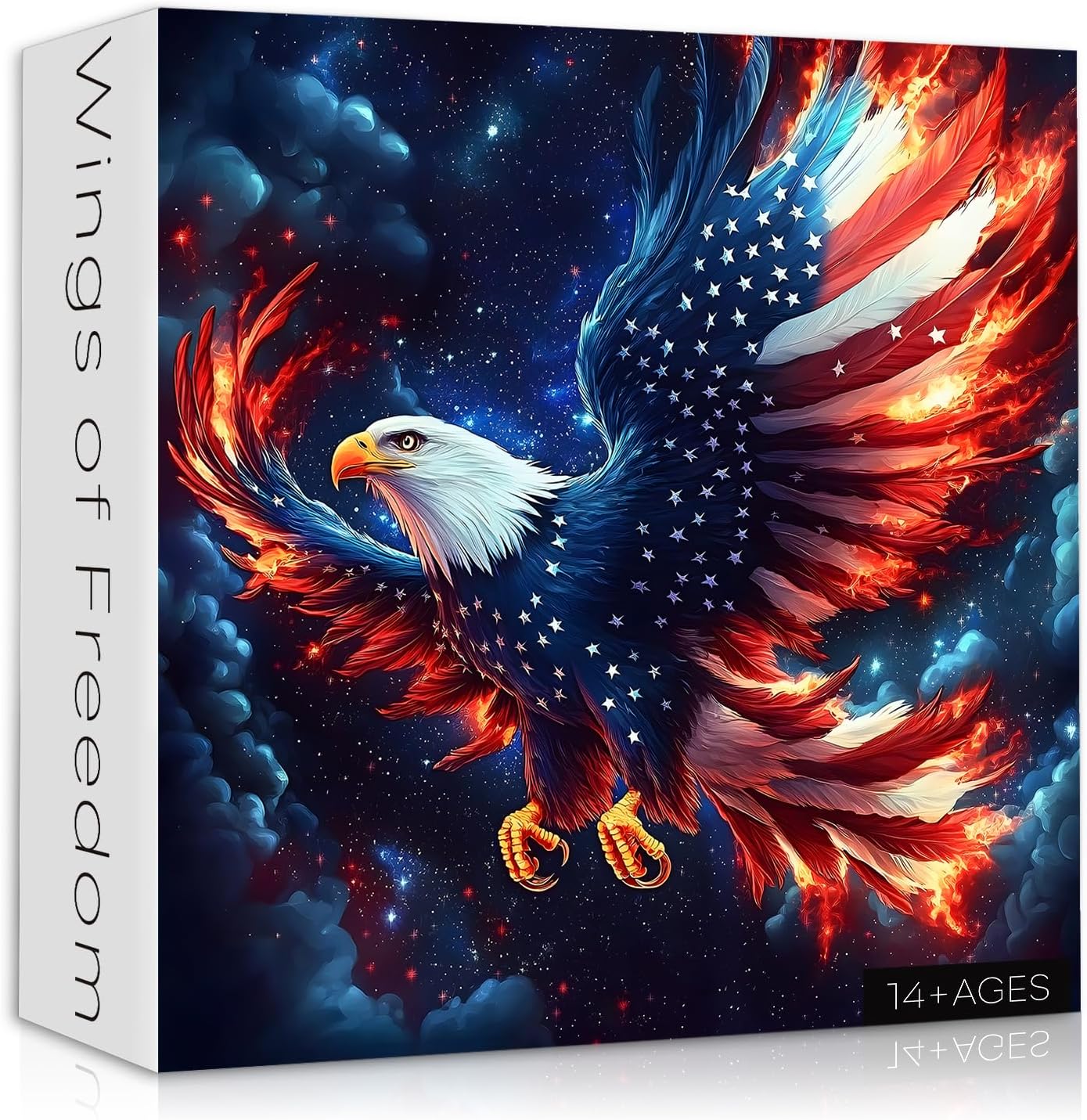 American Flag Eagle Puzzles for Adults 1000 Pieces, USA Patriotic Faith Country Jigsaw Puzzle, United States Bird Puzzles Bald Eagle