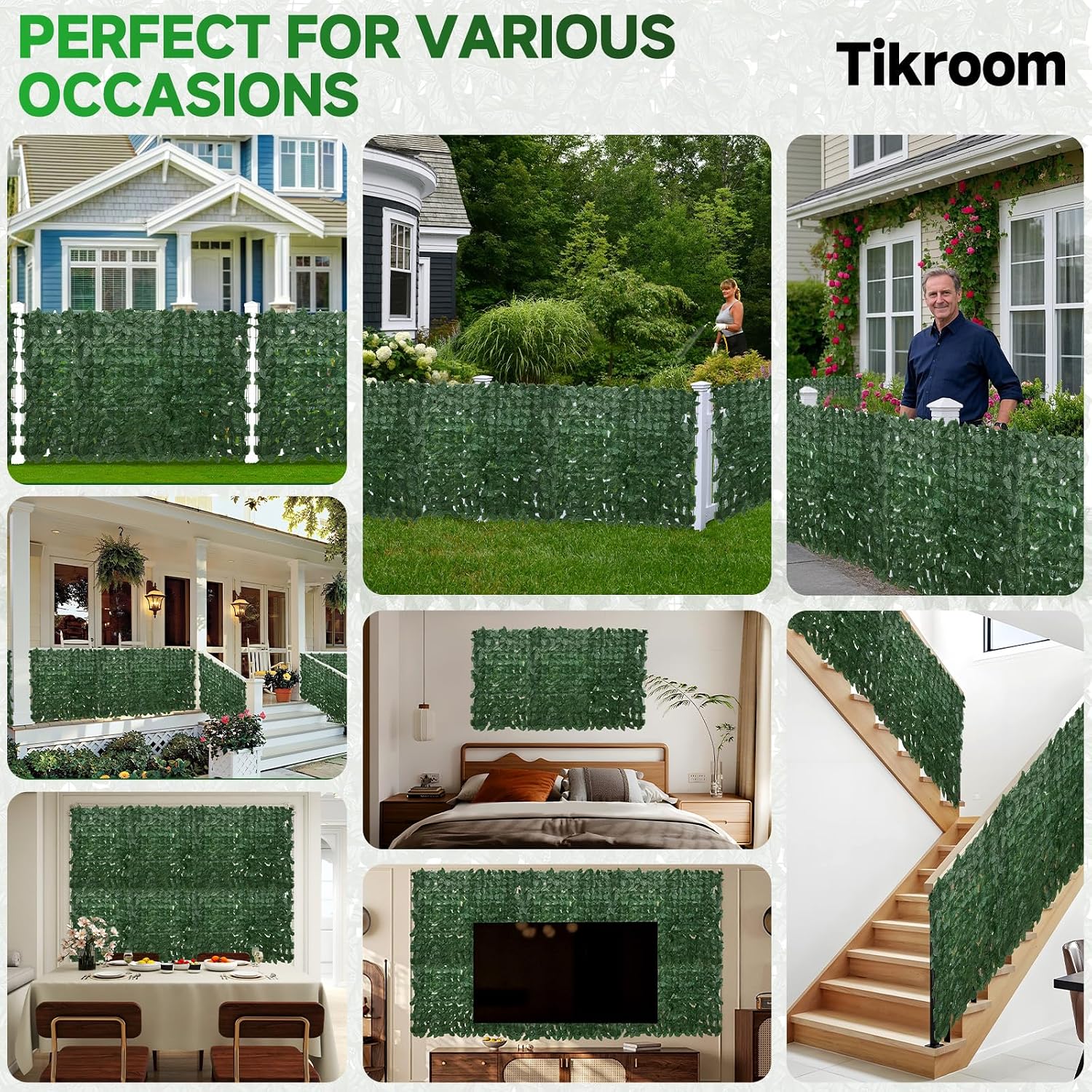 120x40in Artificial Ivy Privacy Fence Wall Screen UV-Anti Panels