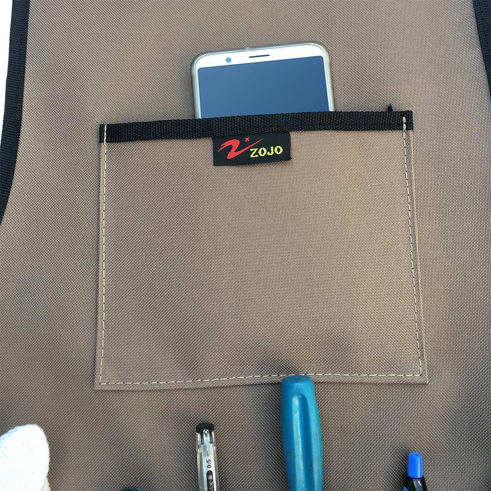 zojo Waterproof Garden Tool Apron with Tool Pockets fit for Gardening Workers mechanics, machinists, artists, chefs, tattoo, barbers, bartenders, gardener and more (Coffee) - Image 4