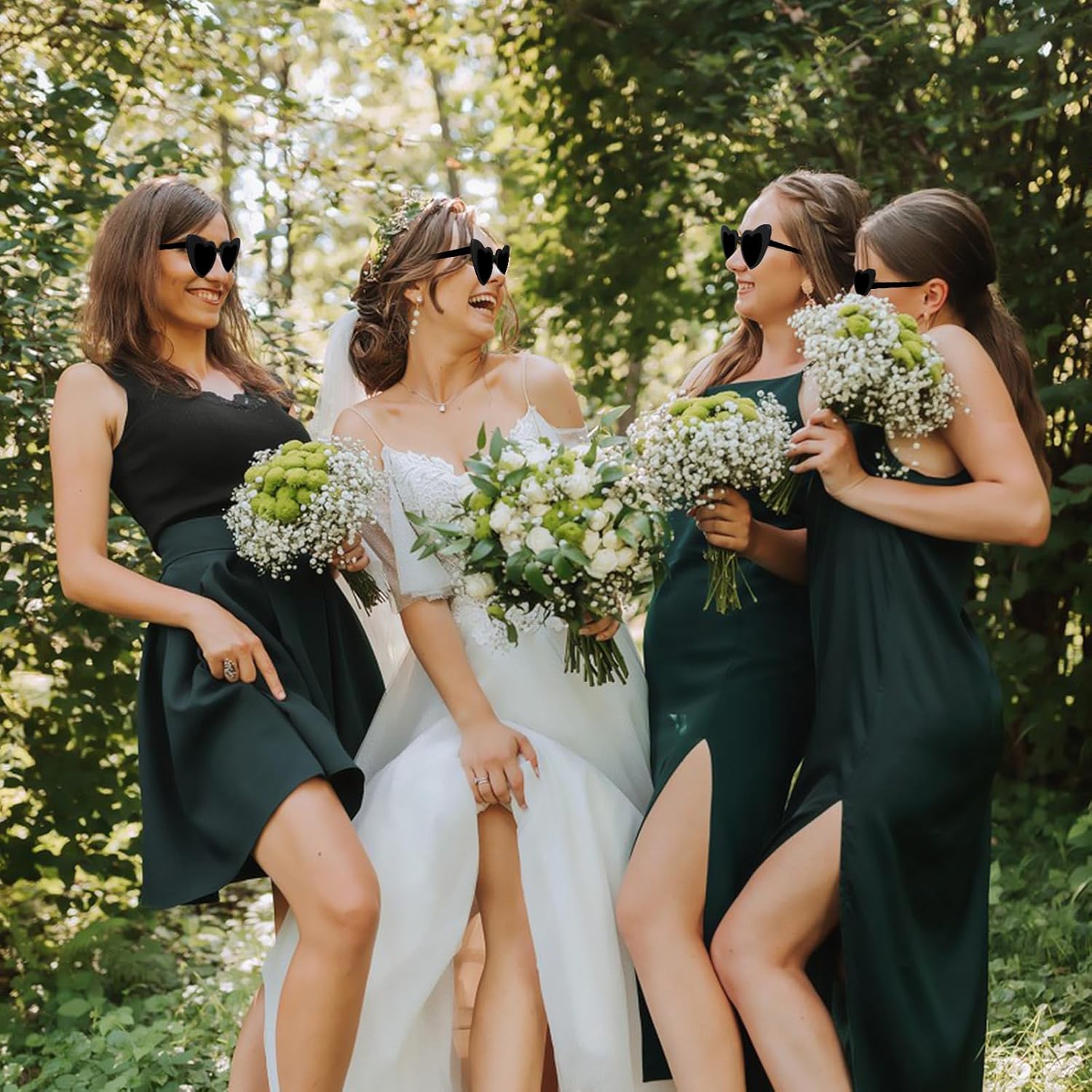 Jaciya 10-Pack Heart Shaped Sunglasses for Bachelorette Party, Wedding, and Photo Shoots - Image 4