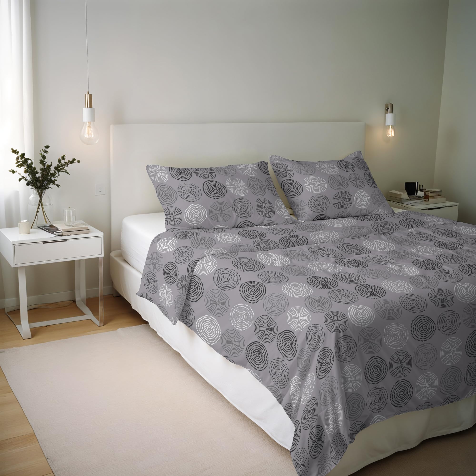 Italian Bed Linen River Cotton Double Duvet Cover Set, Made in Italy – Duvet Cover Set – Duvet Cover 250 x 200 cm with Double Flap and 2 Pillow Cases (Double, Size)