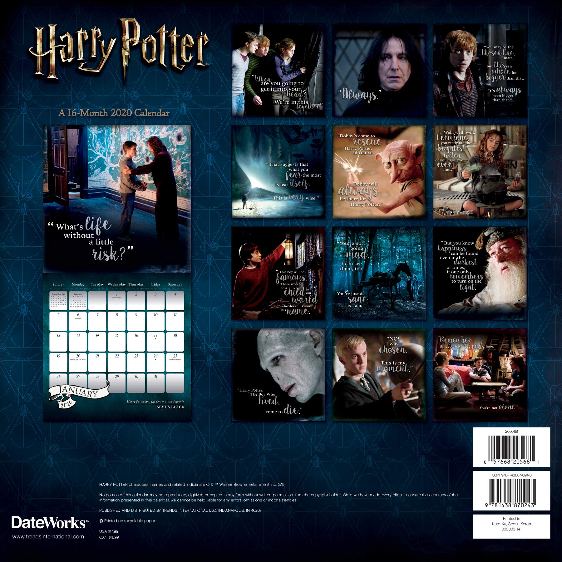 Harry Potter Calendar 2020 Bundle - Deluxe 2020 Harry Potter Wall