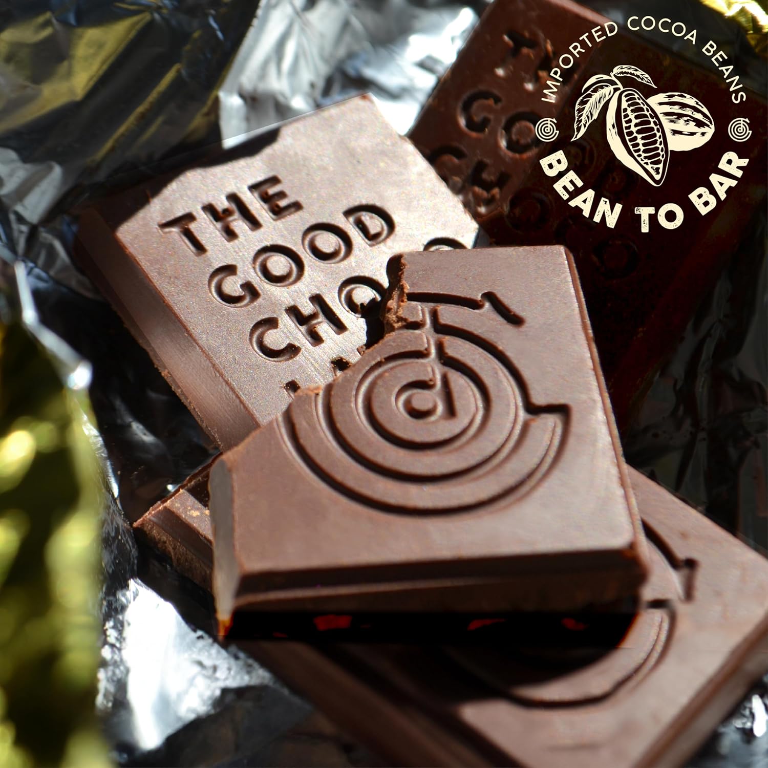 THE GOOD CHOCOLATE – Salted Almonds Dark Chocolate Bars with Zero Sugar & Lower Net Carbs – Keto Chocolate Bar with Lower Calories, All Natural and Non-GMO Keto Snacks, 2.5 oz (6 Bars Value Pack)