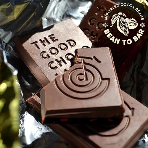 Miniatura 5 de The Good Chocolate - Barras de chocolate keto de almendras saladas, cero azúcar, aperitivo bajo en carbohidratos netos, más bajas en calorías,