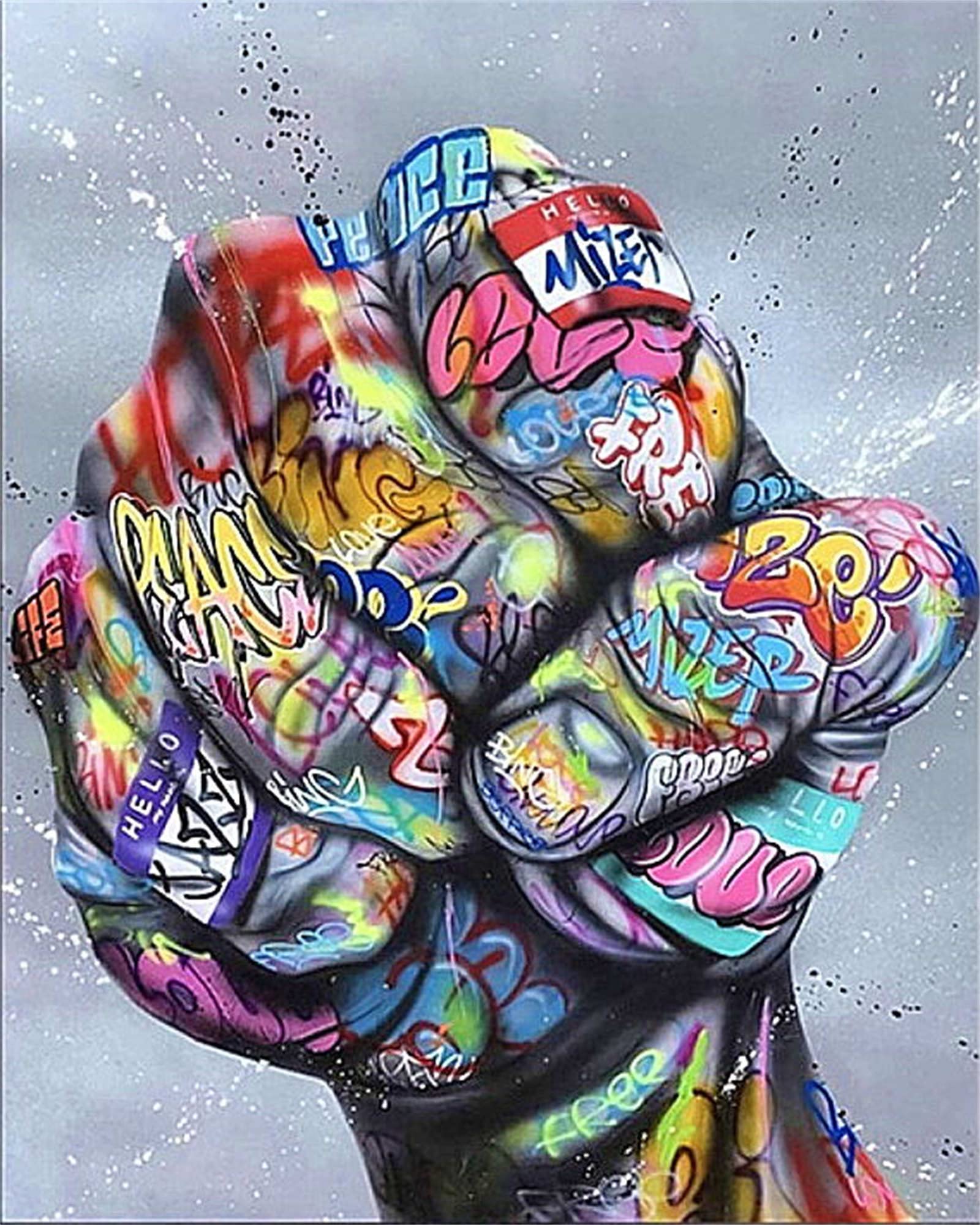 Malowanie według liczb, graffiti, ręcznie malowany, obraz olejny, zestaw dla dorosłych i dzieci, z pędzlami, pigment akrylowy, rysunek, malowanie według numerów, do dekoracji ściany domu, 60 x 75 cm,