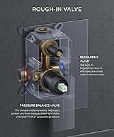 Vista 2 de FORIOUS Sistema de ducha negro - Cabezales de ducha de lluvia de 12 pulgadas con rociador de mano, juego de grifo de ducha con válvula de presión