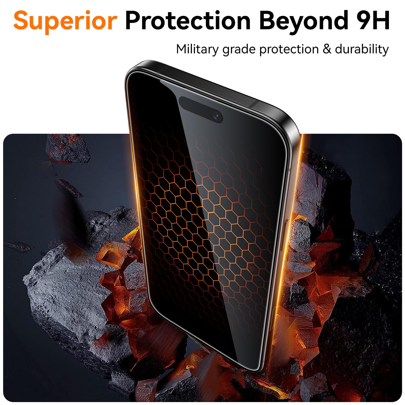 3 Pezzi, Pellicola Protettiva Privacy per iPhone 16 Pro Max