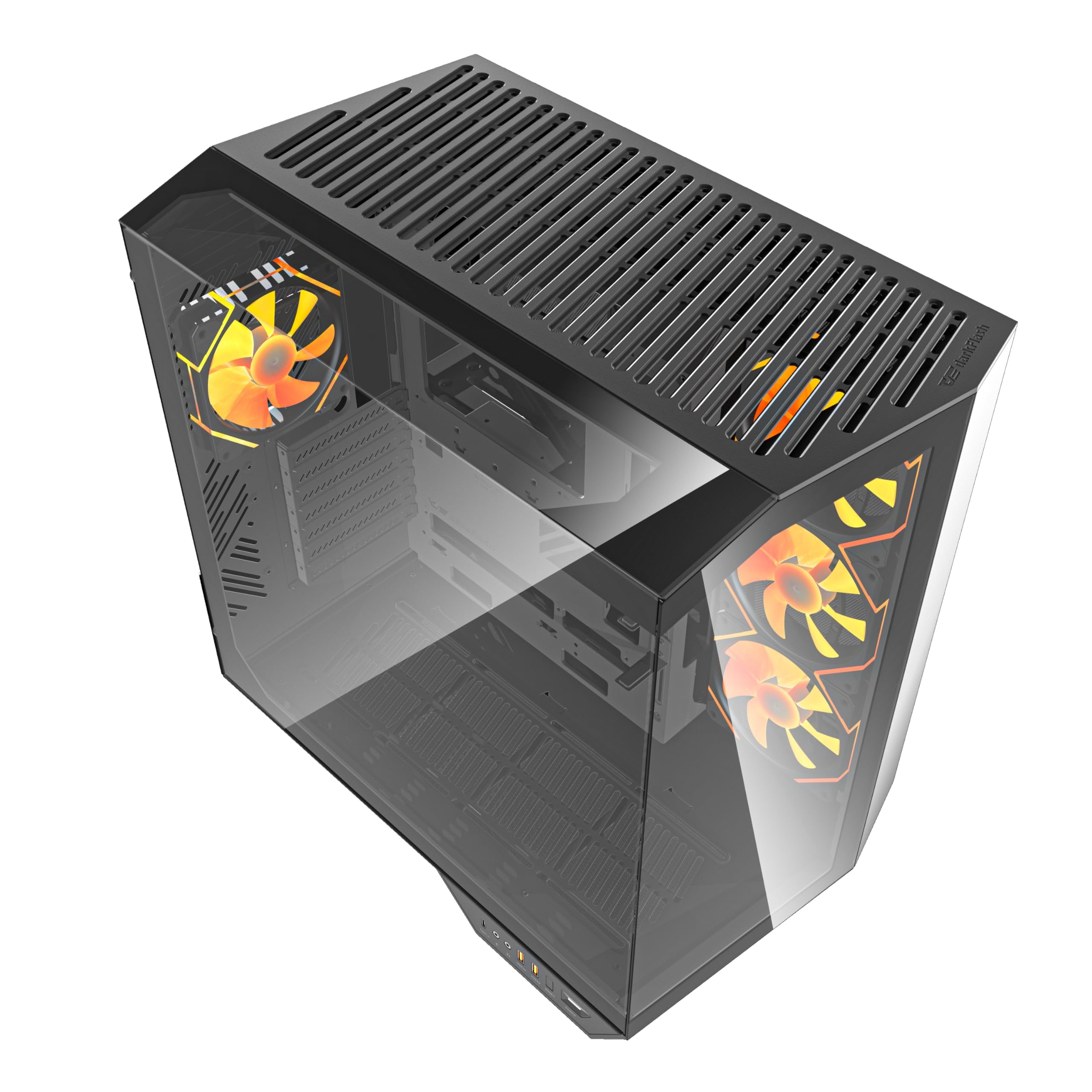 Darkflash DY470 Obudowa PC do gier ATX z 4 wentylatorami ARGB PWM, 330 stopni panoramiczne szkło hartowane USB 3.1, typ C, kolor czarny