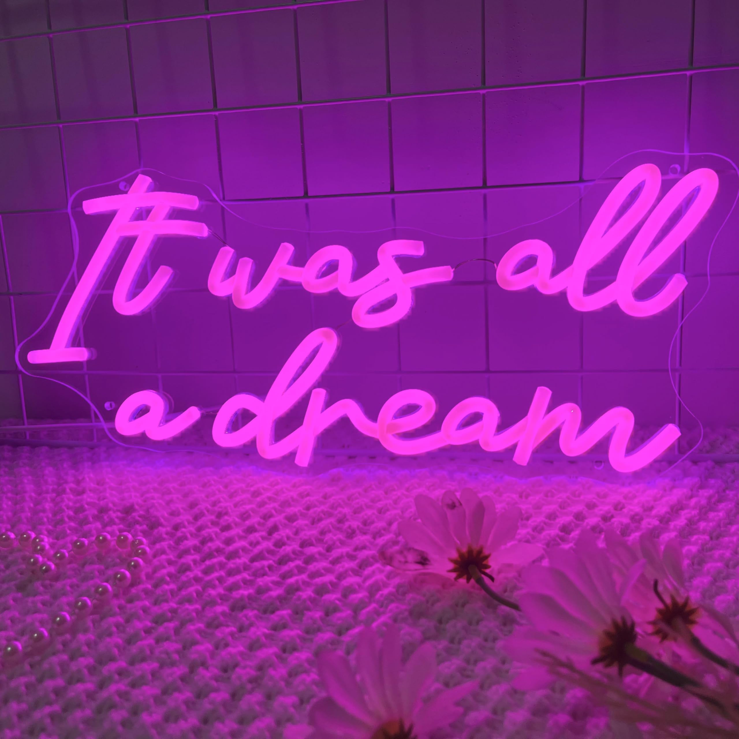 It Was All A Dream, luci al neon alimentate tramite USB, decorazione da parete, decorazione da parete a LED, per compleanni, matrimoni, feste, camera da letto, soggiorno, bar, Natale, soggiorno