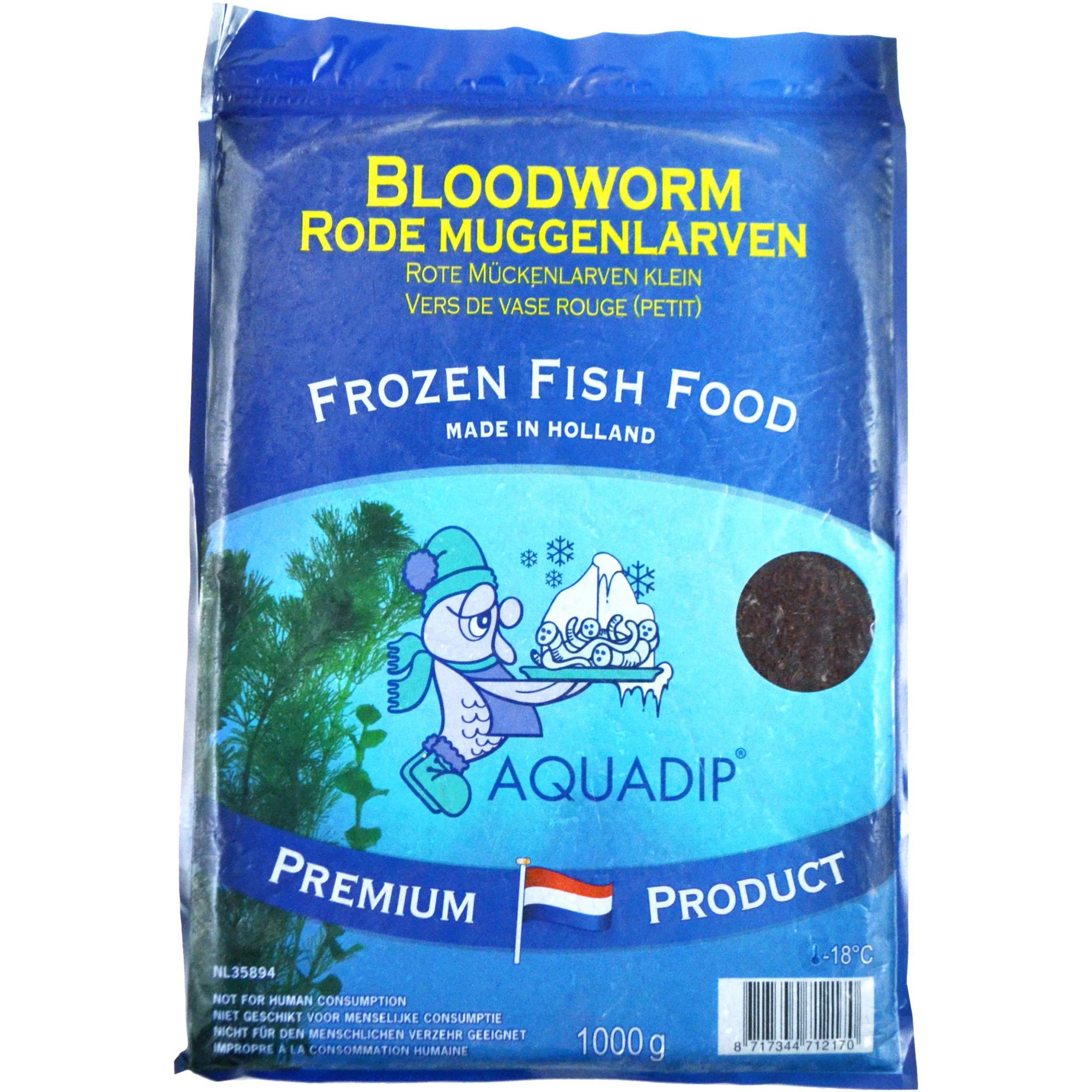 Aquadip Frozen Bloodworm 1kg Pack Natural Premium Quality Frozen Fish Food for Aquarium Fish