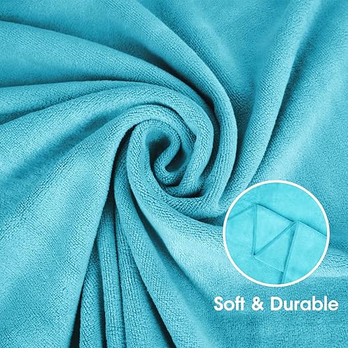 Miniatura 4 de JML Toallas de microfibra, juegos de toallas de baño (paquete de 6, 27 x 55 pulgadas), extraabsorbentes, secado rápido, multiusos, para baño,