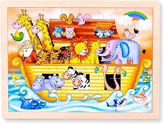 ExploraToy Noah Jigsaw Puzzles for Toddlers Age 3-5, 48pcs Preschool Educational Learning Toys Sets Gift for Baby Infants Boys and Girls (Noah's Ark…)