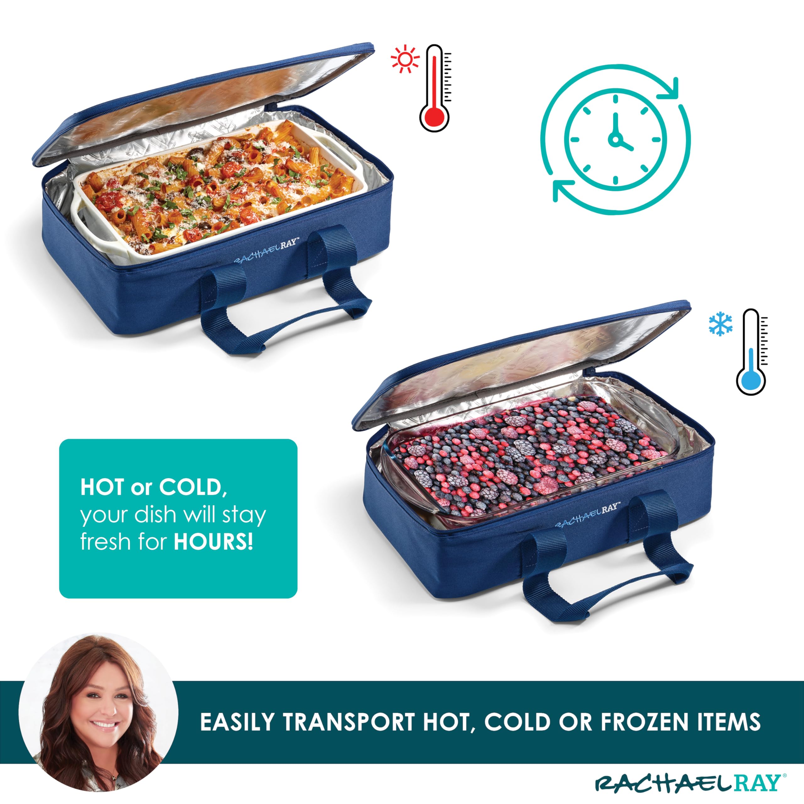 Rachael Ray Lasagna Lugger, Thermal Insulated Casserole Carrier for Hot or  Cold Food, Lugger Tote for Potluck, Parties, Picnic, and Cookouts, Fits 9