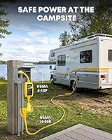 Vista 6 de Kohree Adaptador RV de 50 amperios a 110 voltios con protector de sobretensiones de 8000 julios, NEMA 5-15P a NEMA 14-50R Cable adaptador