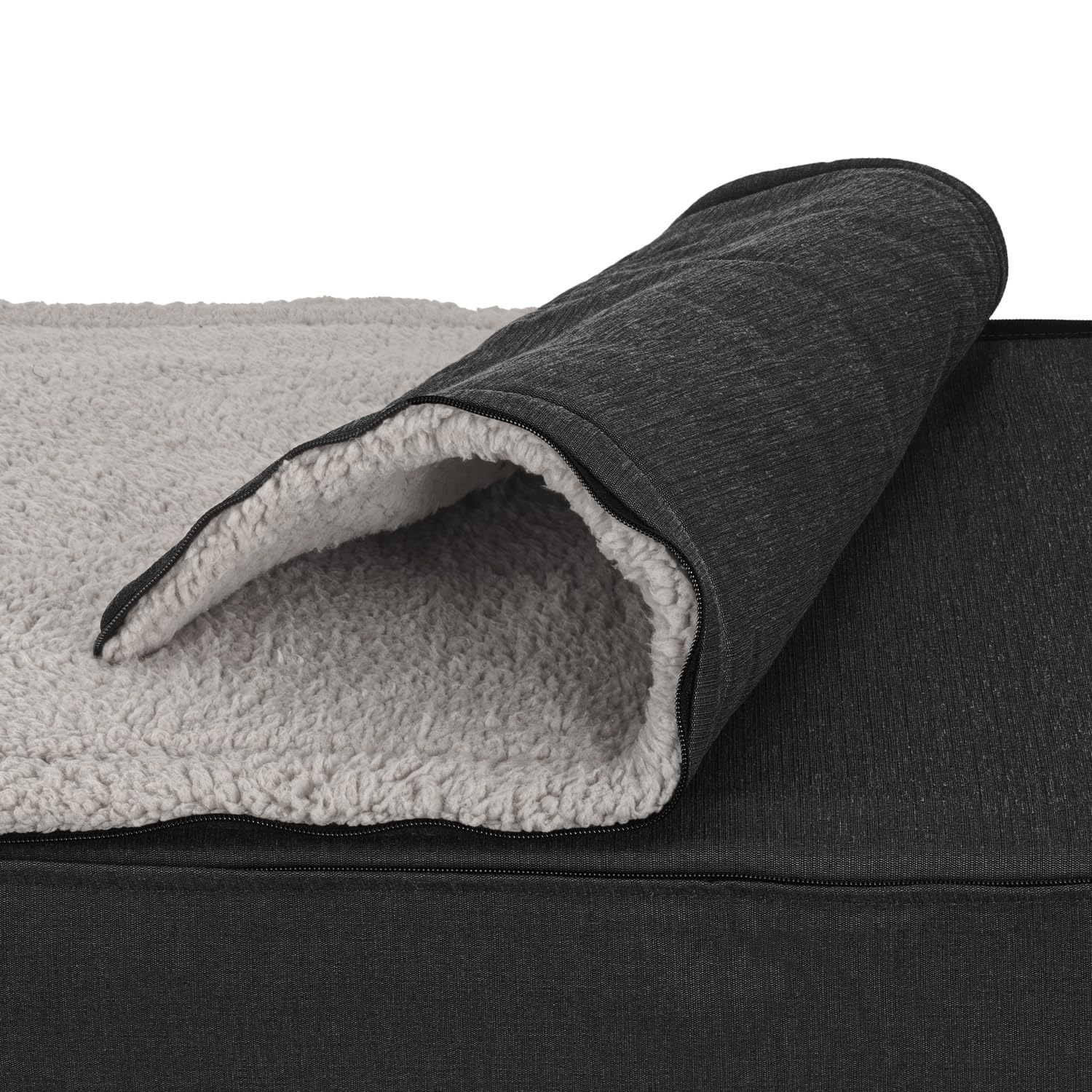 Petzzz Cama ortopédica para perros, funda extraíble, lavable, gris (100 x 70 x 27 cm)