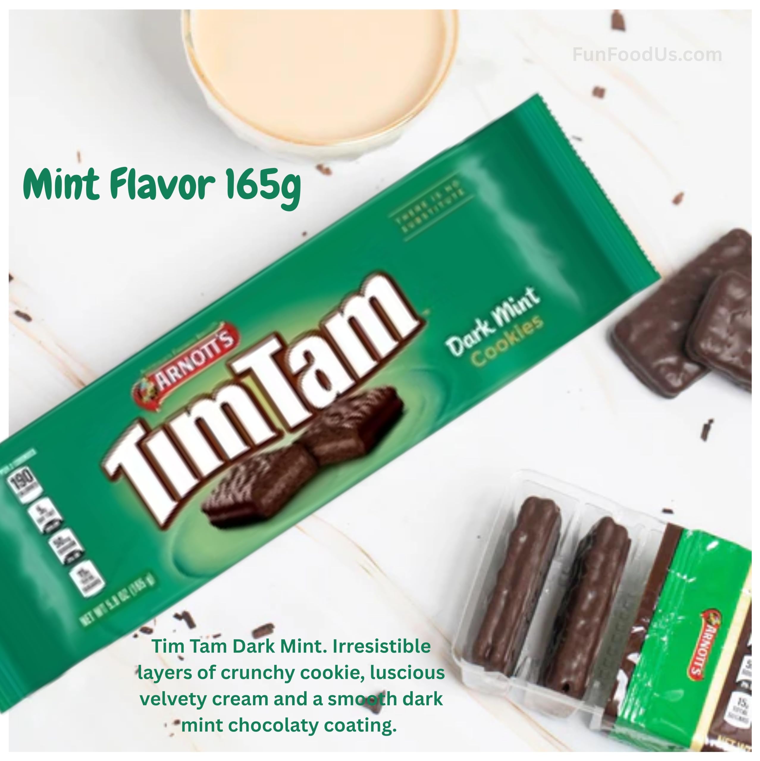 timtum様 Amazon.com: Original Tim Tam Chocolate Biscuits, Dark Mint (Pack