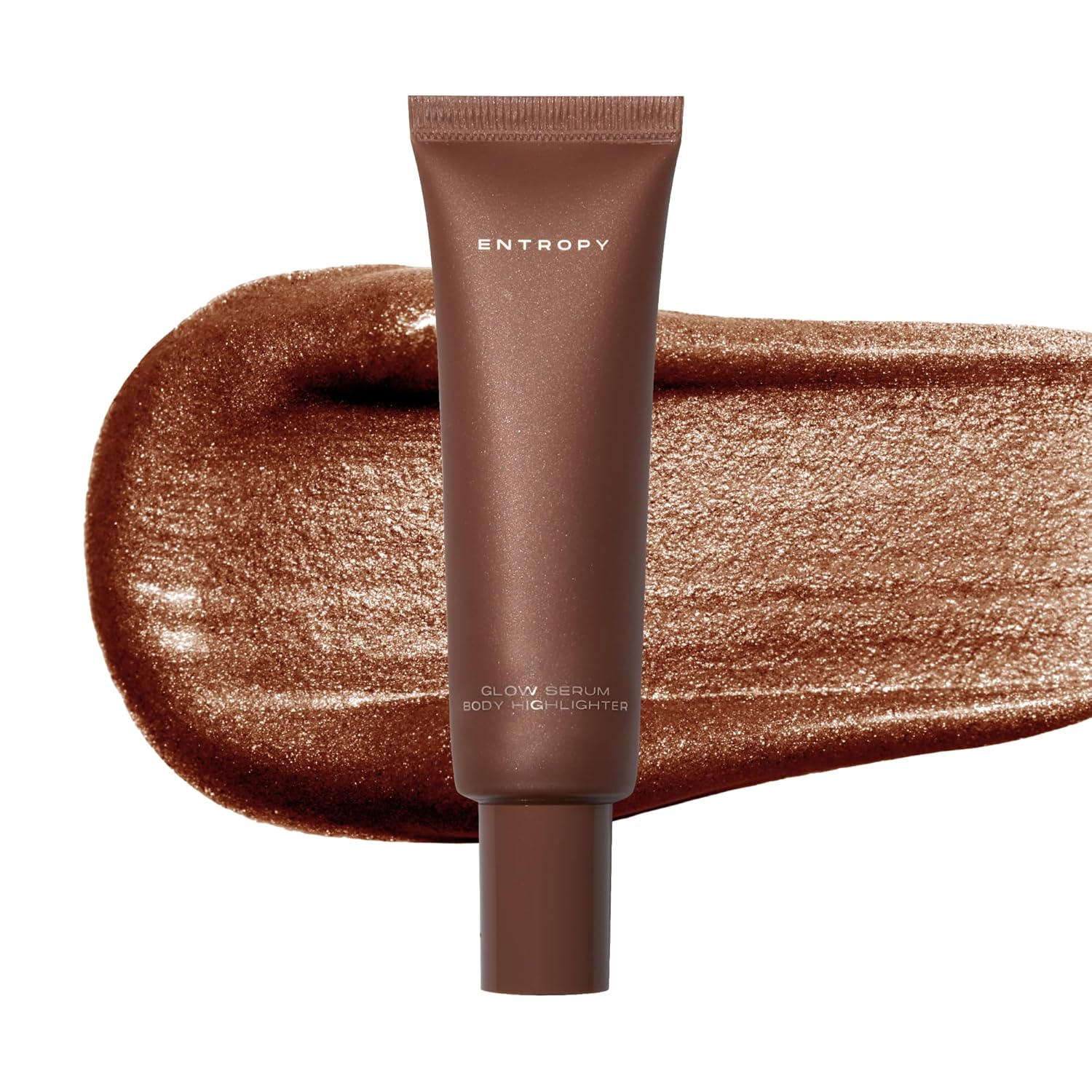 ENTROPY MAKEUP Glow Serum Body Highlighter, 75% Water-Rich Serum with Skincare Ingrediants, Buildable Radiance, Silky Lightweight for Face & Body, Soft Golden Beige Bronzer, Honey Lit