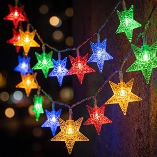 ITICdecor Star String Lights 15 FT 30 LED Battery Operated Multicolor