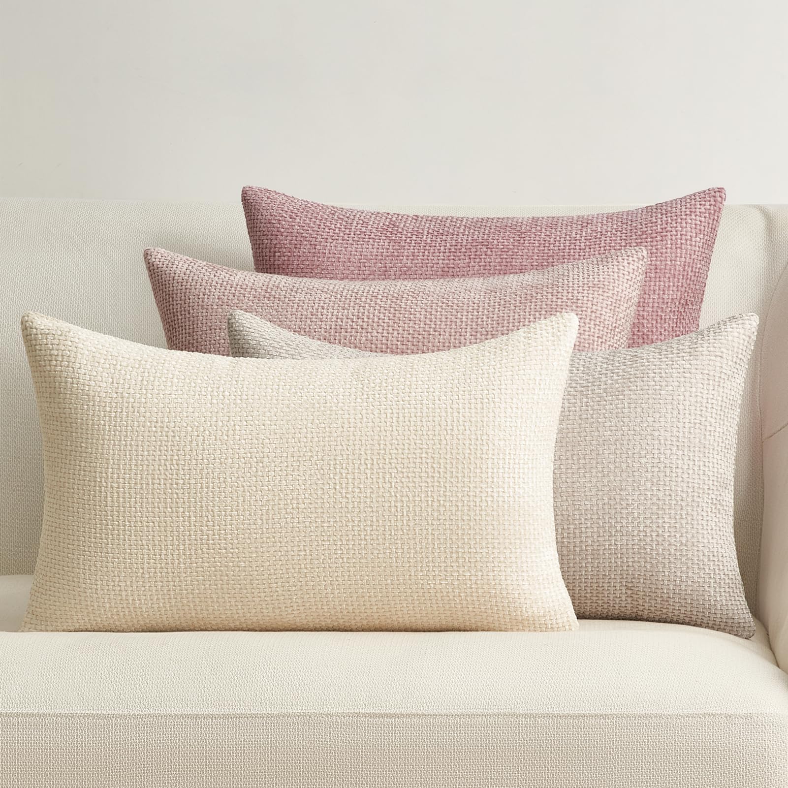 Topfinel Kissenbezug 4er Set Chenille Kissenbezüge für Wohnzimm Schlafzimmer Sofa