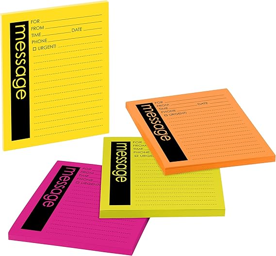 Postit Super Sticky Lined Notes, Telephone Message, 4