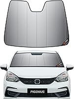 Vista 17 de Parasol para parabrisas Honda Civic Coupe 2006-2011, acabado de cuero gris premium