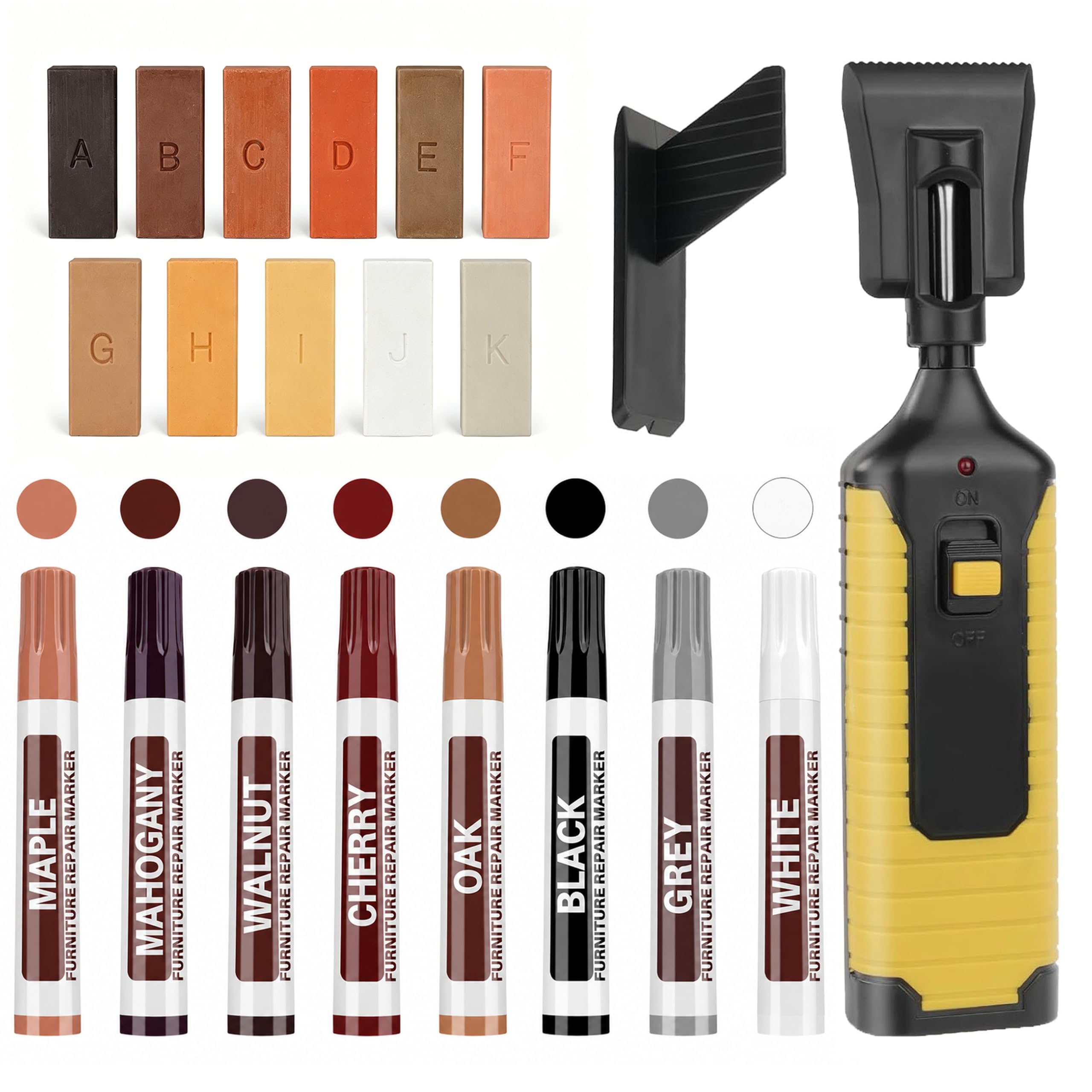 Laminate Floor Repair Kit, 11 Pcs Wax Filler Wood Repair Sticks for Floors