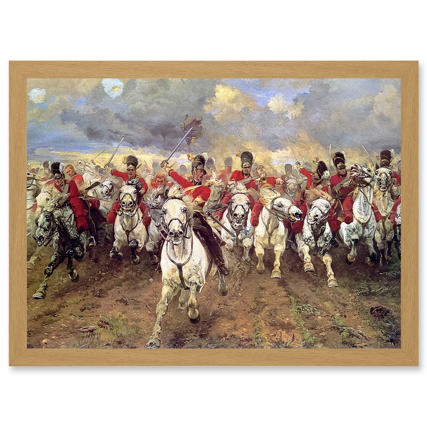 Artery8 Thompson Scotland Forever Battle Waterloo Painting Artwork Framed Wall Art Print A4