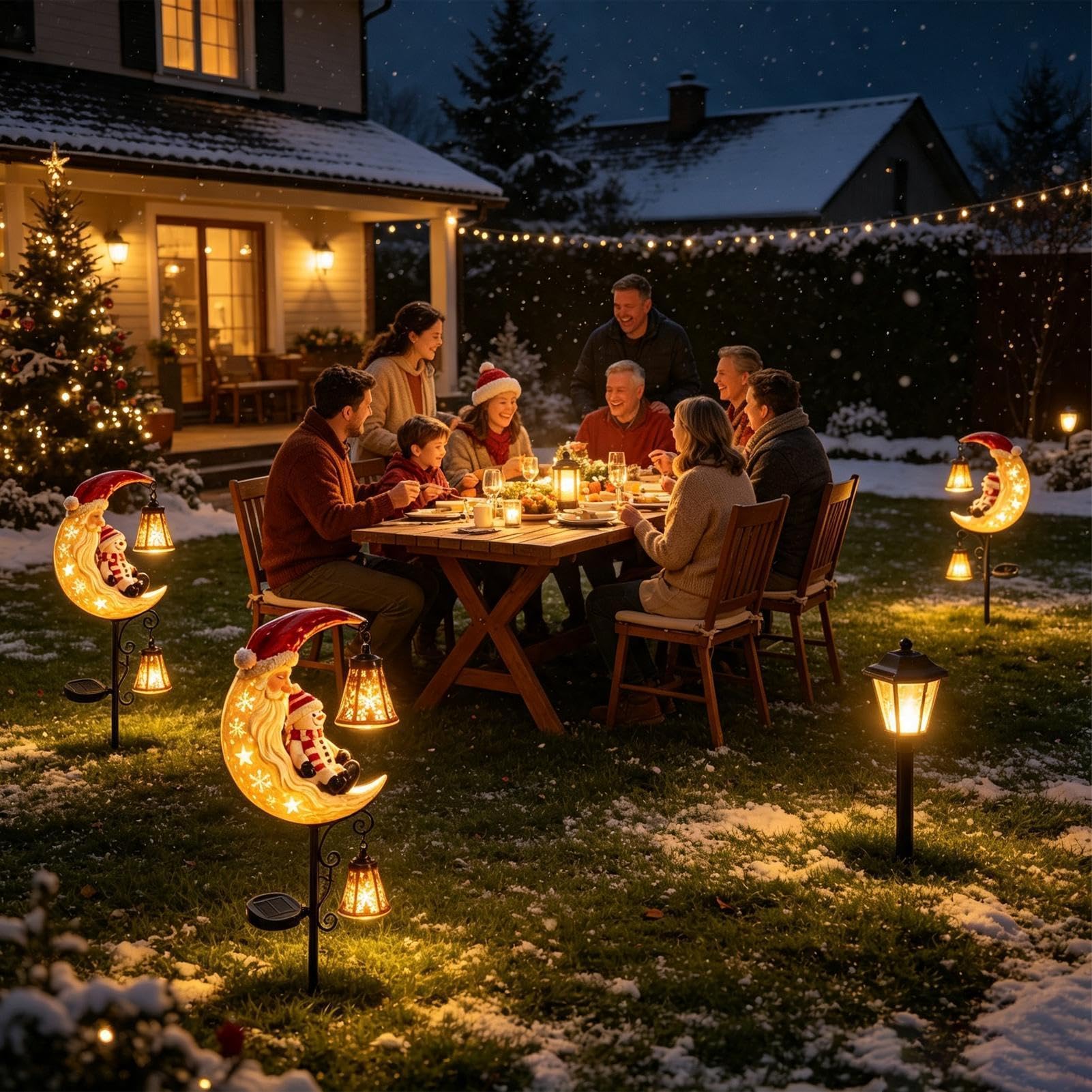 Natalizie a Paletto per Esterni Lanterna LED Impermeabile da Sentiero