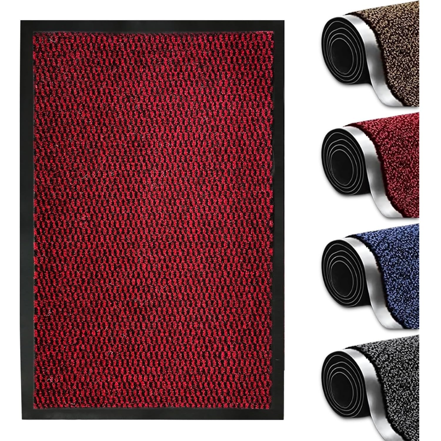 Abaseen Heavy Duty Dirt Trapper Runner Runner, Non-Slip PVC, Red, 60x180cm