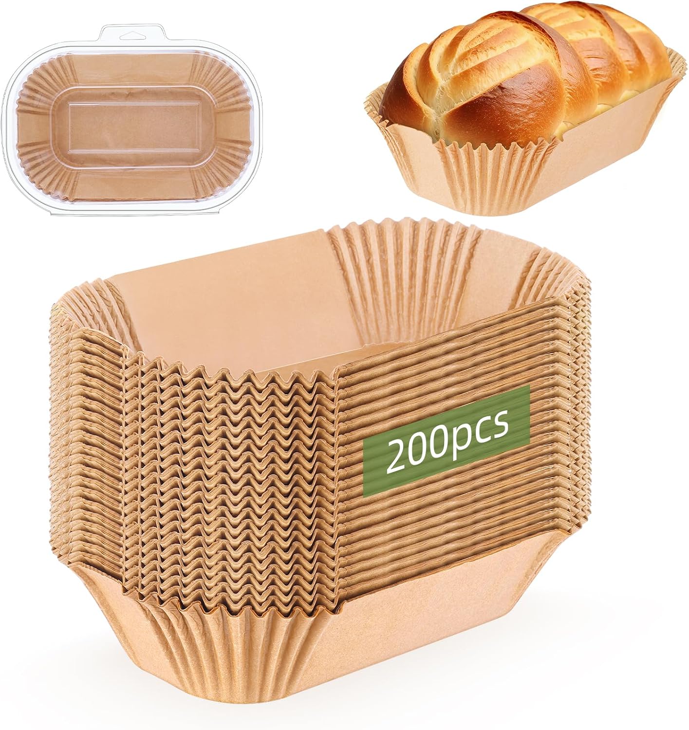 tchrules 200 Pcs Loaf Pan Liners for Baking Bread, Non-Stick,9x5 Inch