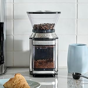 Cuisinart Coffee Grinder, Electric One-Touch Automatic Burr Coffee Grinder with 18-Position Grind Selector, Cup Size Selector for 4 18 Cups, DBM-8P1, Black Stainless
