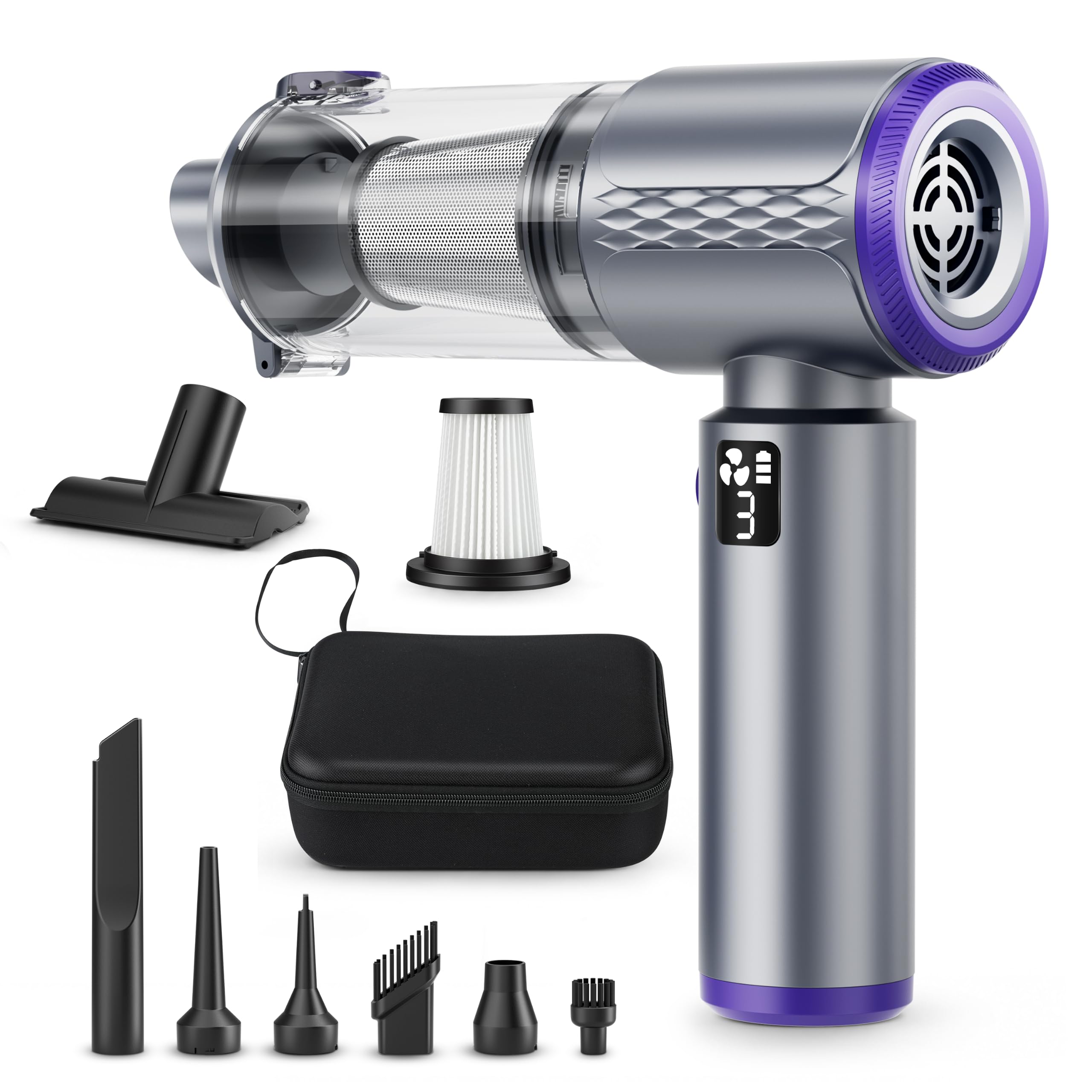 Premium Cordless Car Vacuum Cleaner High Power, 20000Pa Portable Mini Vacuum for Car with Storage Bag, 4-in-1 Handheld Small Vacuum with Air Duster