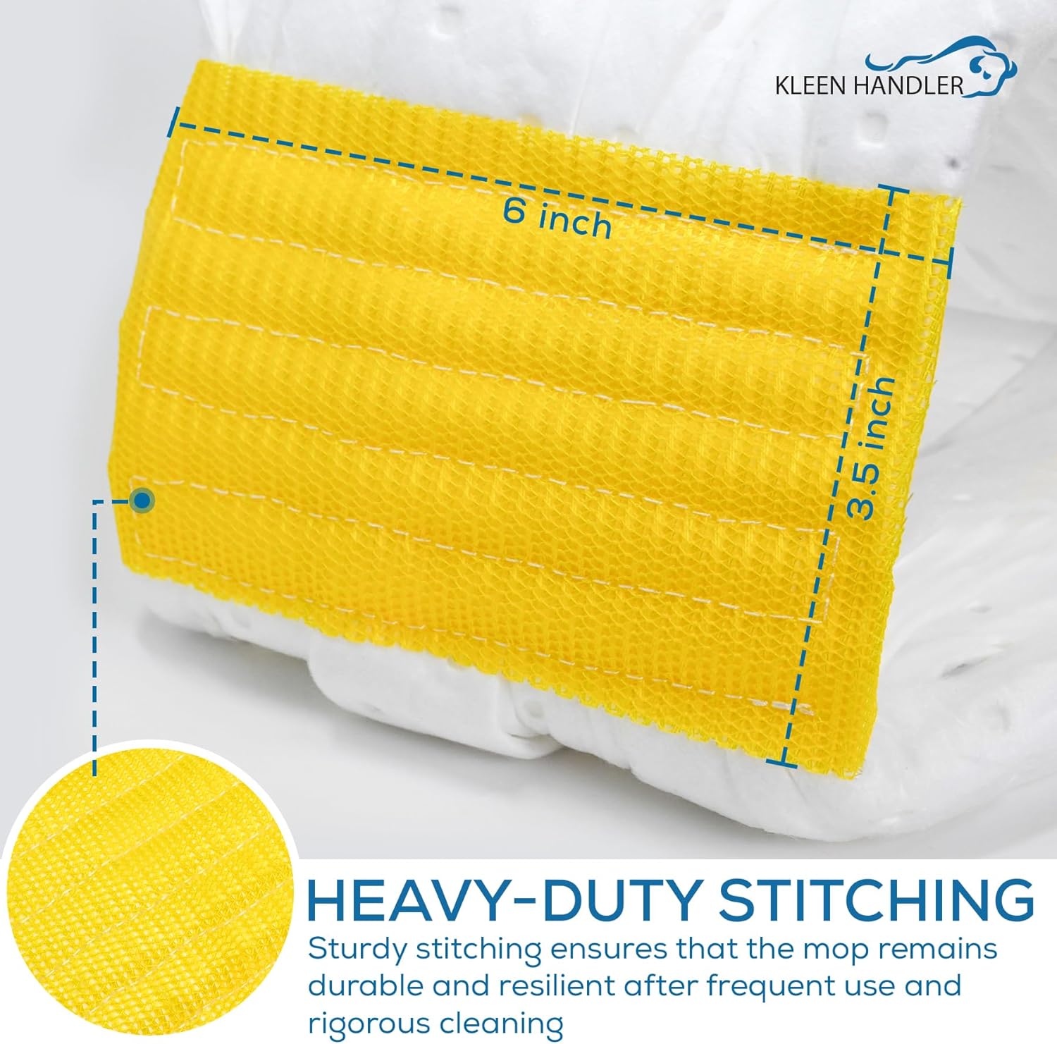 KLEEN HANDLER Mop Head Replacement 24-Pack Hydrophobic Industrial Mop for Oils and Spills – Heavy-Duty Mop for Industrial, Commercial, Janitorial Cleaning – Non-Woven Oil-Absorbent Material