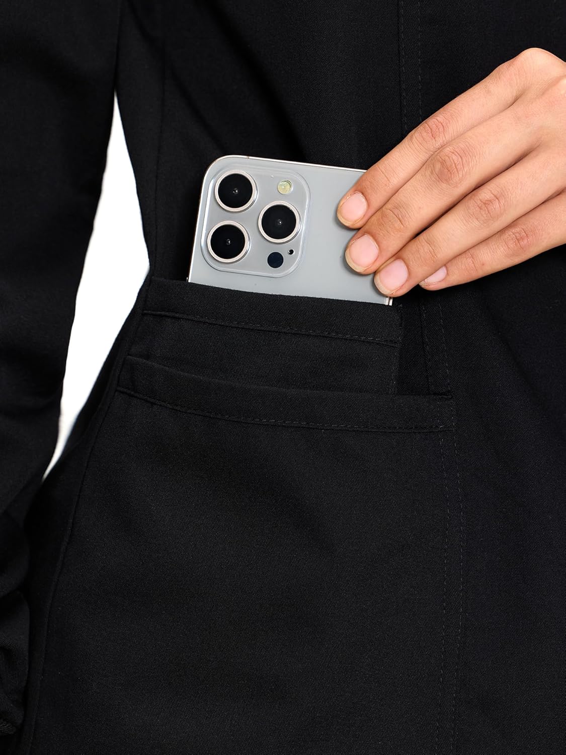 Scrub Jackets for Woman, Snap Front Nurse Jacket with 3 Pockets, Easy Care Soft Fabric - Image 6