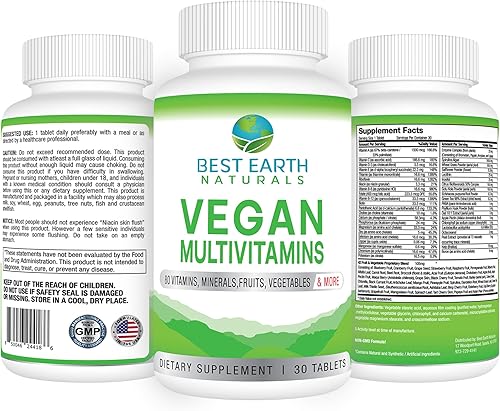 Miniatura 2 de Best Earth Naturals Multivitaminas veganas con 80 nutrientes clave para el bienestar y la vitalidad, 30 unidades